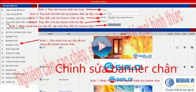 7. Banner chân: Hướng dẫn chỉnh sửa banner chân
