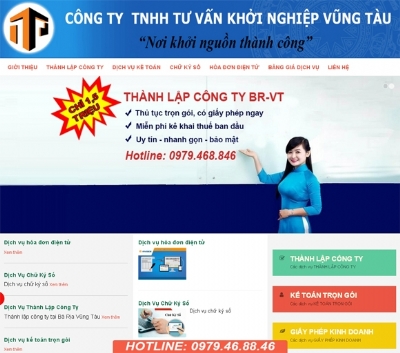 Thiết kế website KETOANBARIAVUNGTAU.COM