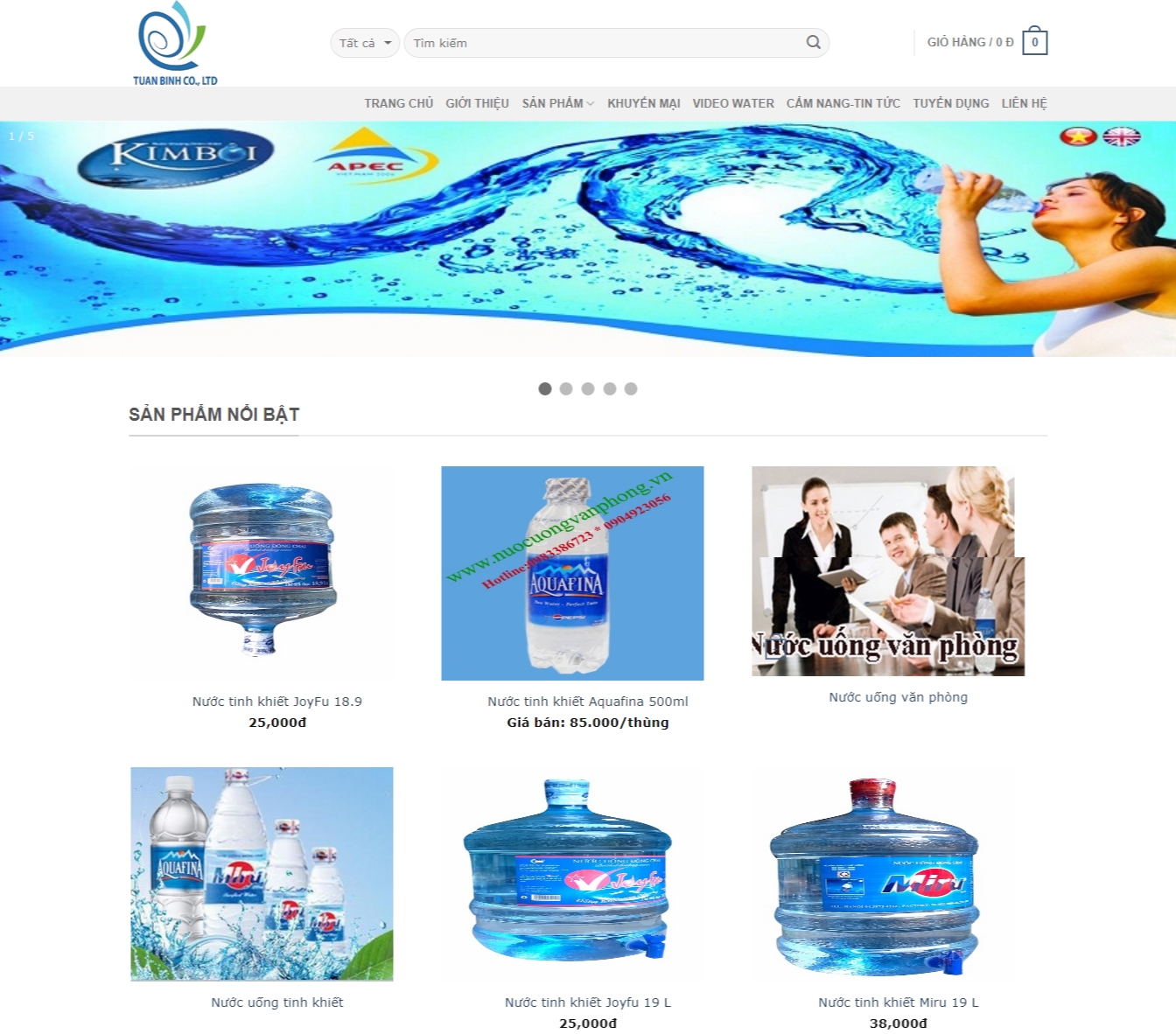 Thiết kế web giá rẻ nước uống văn phòng