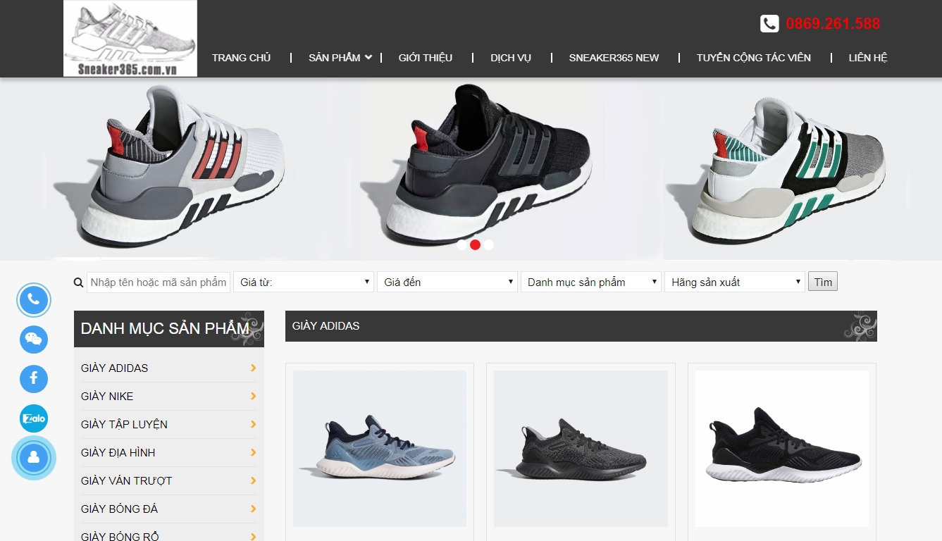 Thiết kế website giá rẻ SNEAKER365.COM.VN