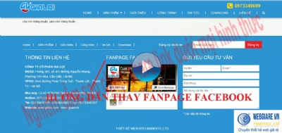 9.2. Thông số web - Hướng dẫn thay Fanpage Facebook