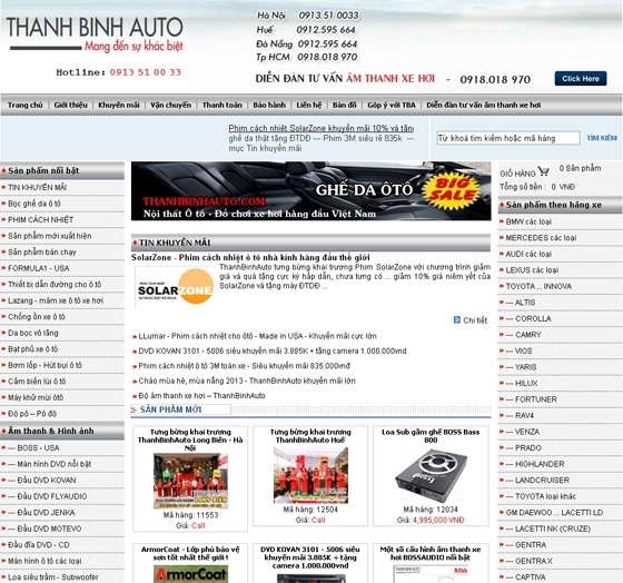 Thiết kế web giá rẻ THANHBINHAUTO.COM