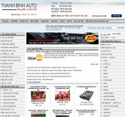 Thiết kế web giá rẻ THANHBINHAUTO.COM