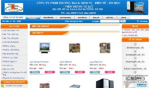 Thiết kế web giá rẻ công ty TM và DV điện tử - Tin học - Viễn Thông Tự Lực
