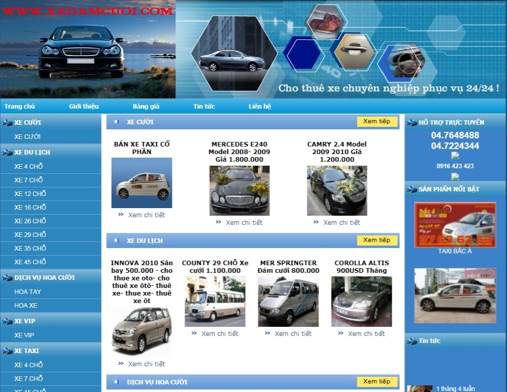 Thiết kế web giá rẻ CT vận tải du lịch Bắc Á