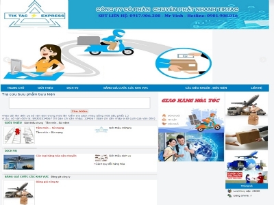 Thiết kế web giá rẻ công ty cổ phần chuyển phát nhanh TICKTAC