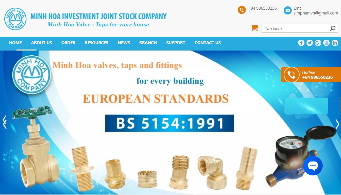 Thiết kế web giá rẻ BRASSVALVE.COM.VN