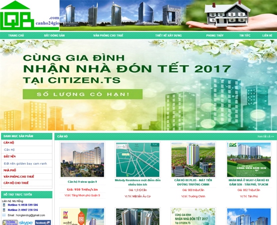 Thiết kế website CANHO24GIO.COM