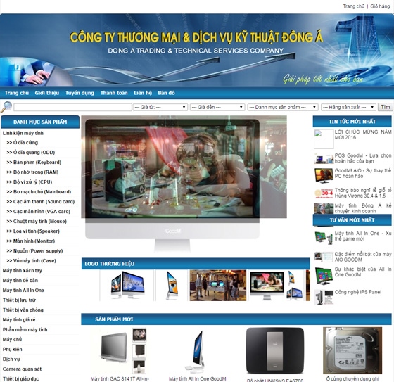 Thiết kế web giá rẻ công ty TNHH thương mại và dịch vụ kỹ thuật Đông Á