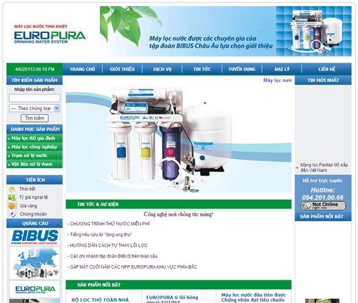 Thiết kế web site giá rẻ : EUROPURA.VN
