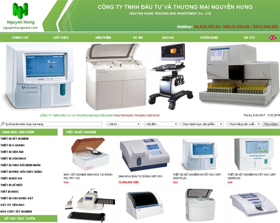Thiết kế web giá rẻ công ty TNHH đầu tư và thương mại Nguyên Hưng