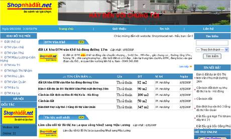 Thiết kế web giá rẻ shop nhà đất
