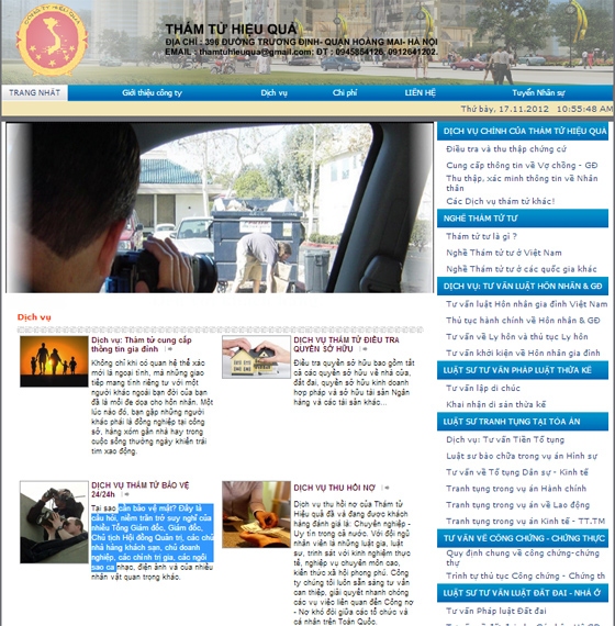 Thiết kế website THAMTUHIEUQUA.COM