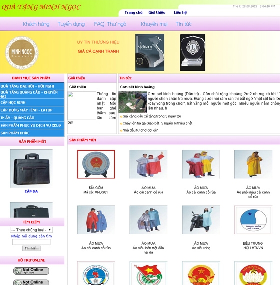 Thiết kế website giá rẻ: QUATANGMINHNGOC.COM