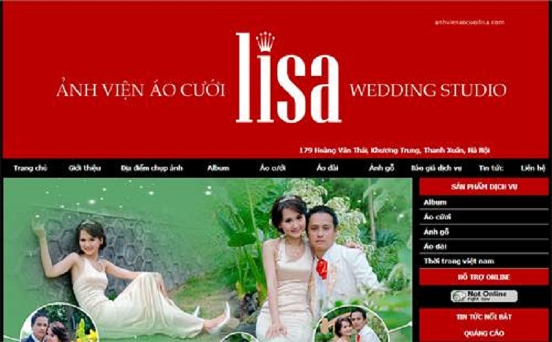 Thiết kế web giá rẻ ảnh viện áo cưới Lisa