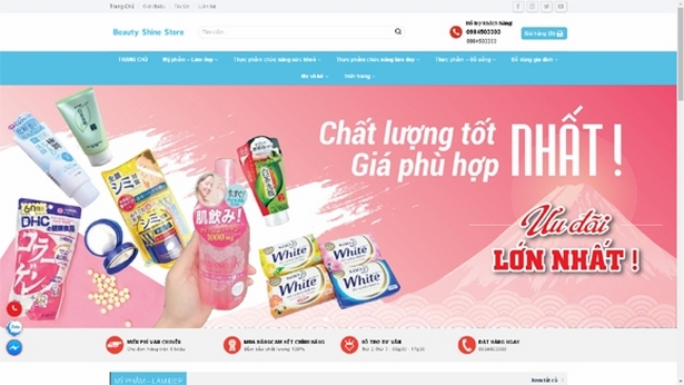 Thiết kế web giá rẻ BEAUTYSHINESTORE.COM