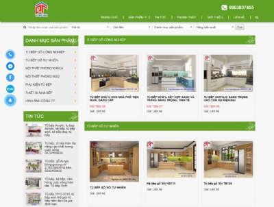 Thiết kế web giá rẻ tủ bếp xinh