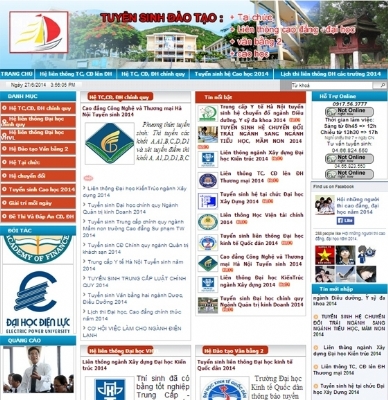 Thiết kế web giá rẻ đào tạo tuyển sinh 24h