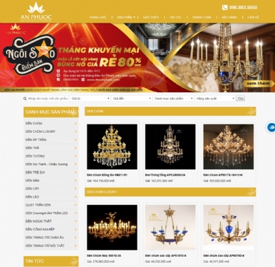 Thiết kế web giá rẻ đèn An Phước