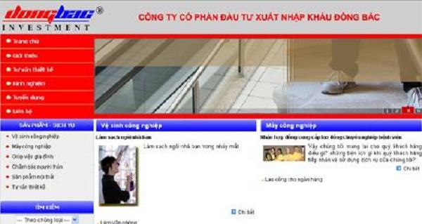 Thiết kế web giá rẻ công ty cổ phần đầu tư xuất nhập khẩu Đông Bắc