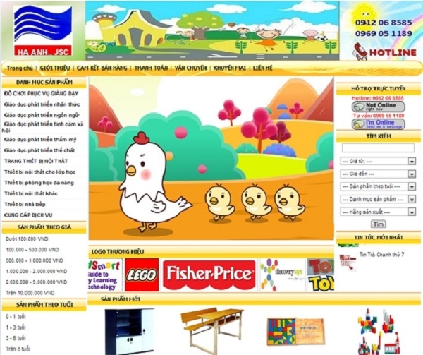 Thiết kế web giá rẻ công ty cổ phần thương mại dịch vụ Hà Anh.,JSC
