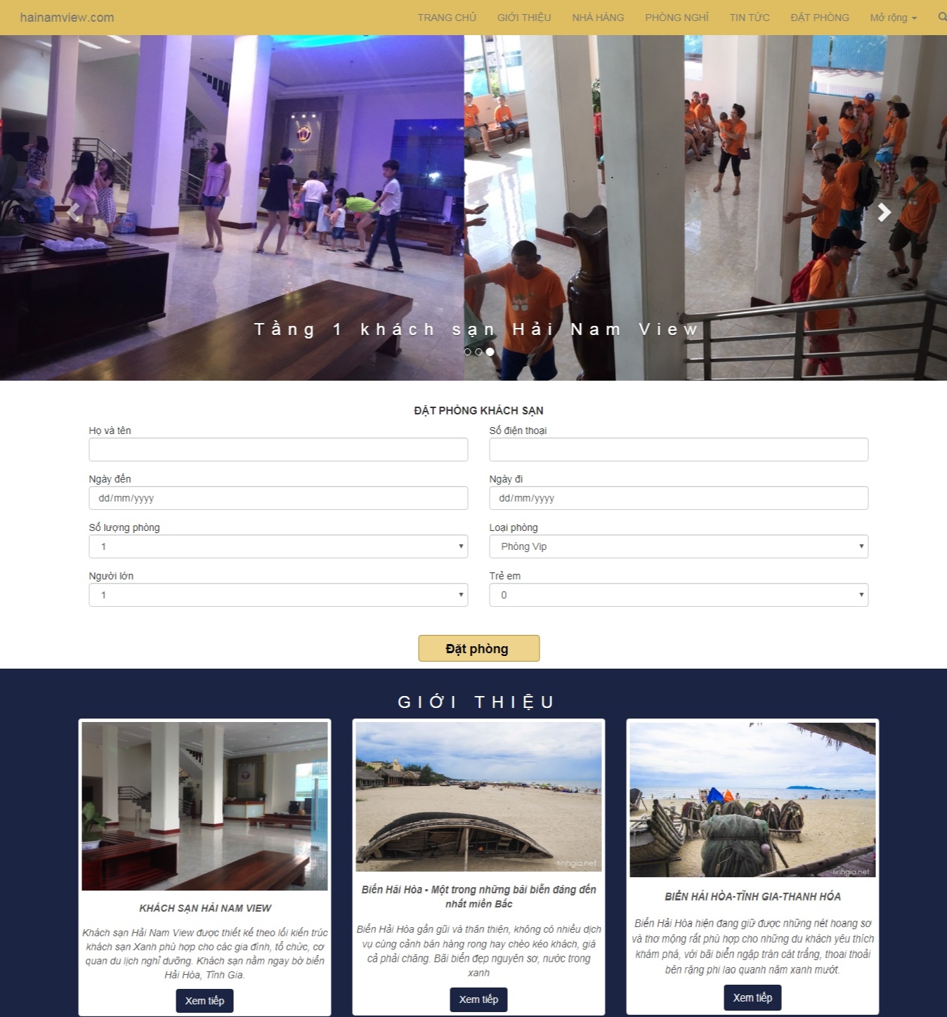 Thiết kế web giá rẻ khách sạn Hải Nam