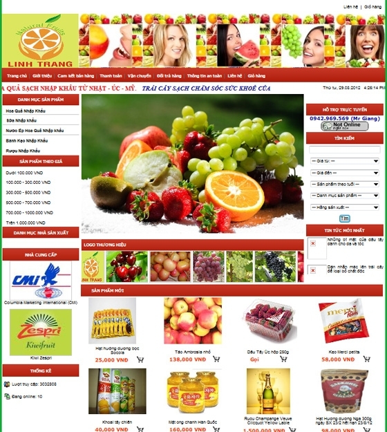 Thiết kế web giá rẻ shop Linh Trang