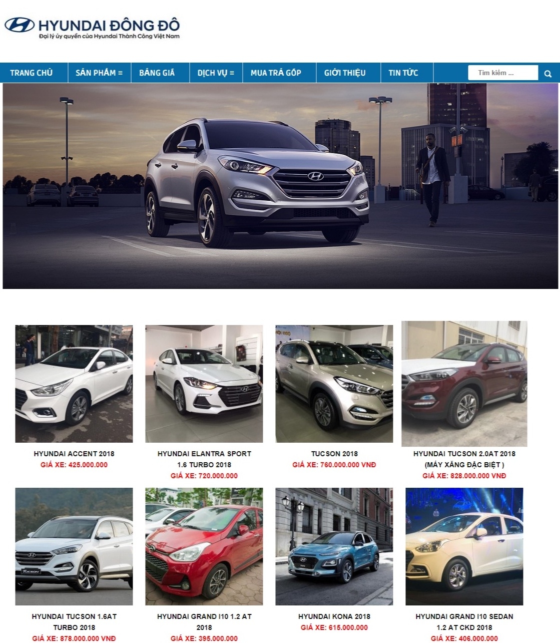 Thiết kế web giá rẻ công ty TNHH ô tô Thành Công Đông Đô