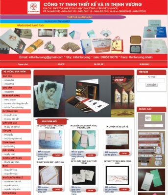 Thiết kế web giá rẻ công ty TNHH thiết kế và in Thịnh Vượng