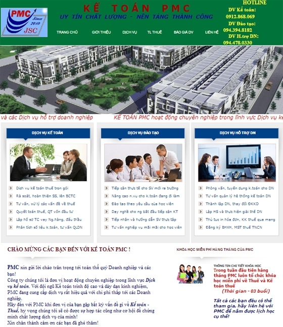 Thiết kế web giá rẻ công ty cổ phần tư vấn thuế và dịch vụ kế toán PMC