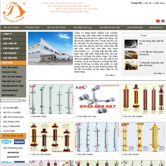 Thiết kế web giá rẻ linh kiện cầu thang