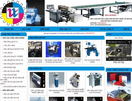 Thiết kế web giá rẻ công ty cổ phần TM & SX Cơ khí ngành in Vân Nam