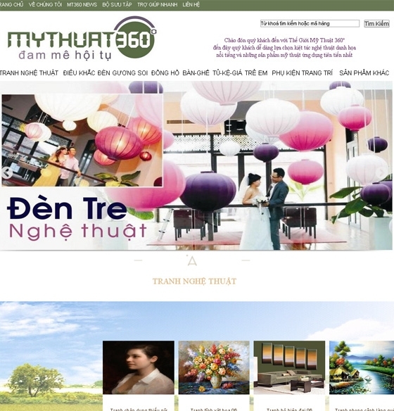 Thiết kế web giá rẻ công ty cổ phần thế giới mỹ thuật 360 độ