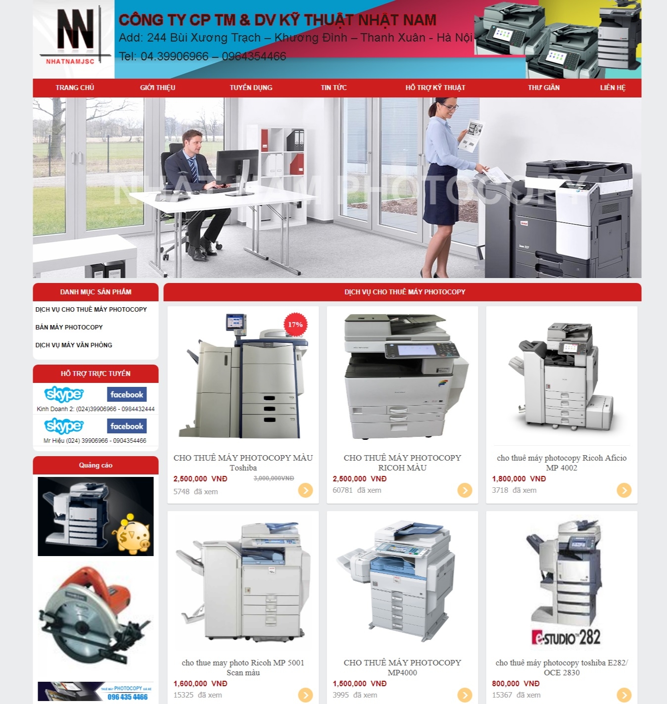 Thiết kế web giá rẻ công ty CPDV Nhật Nam