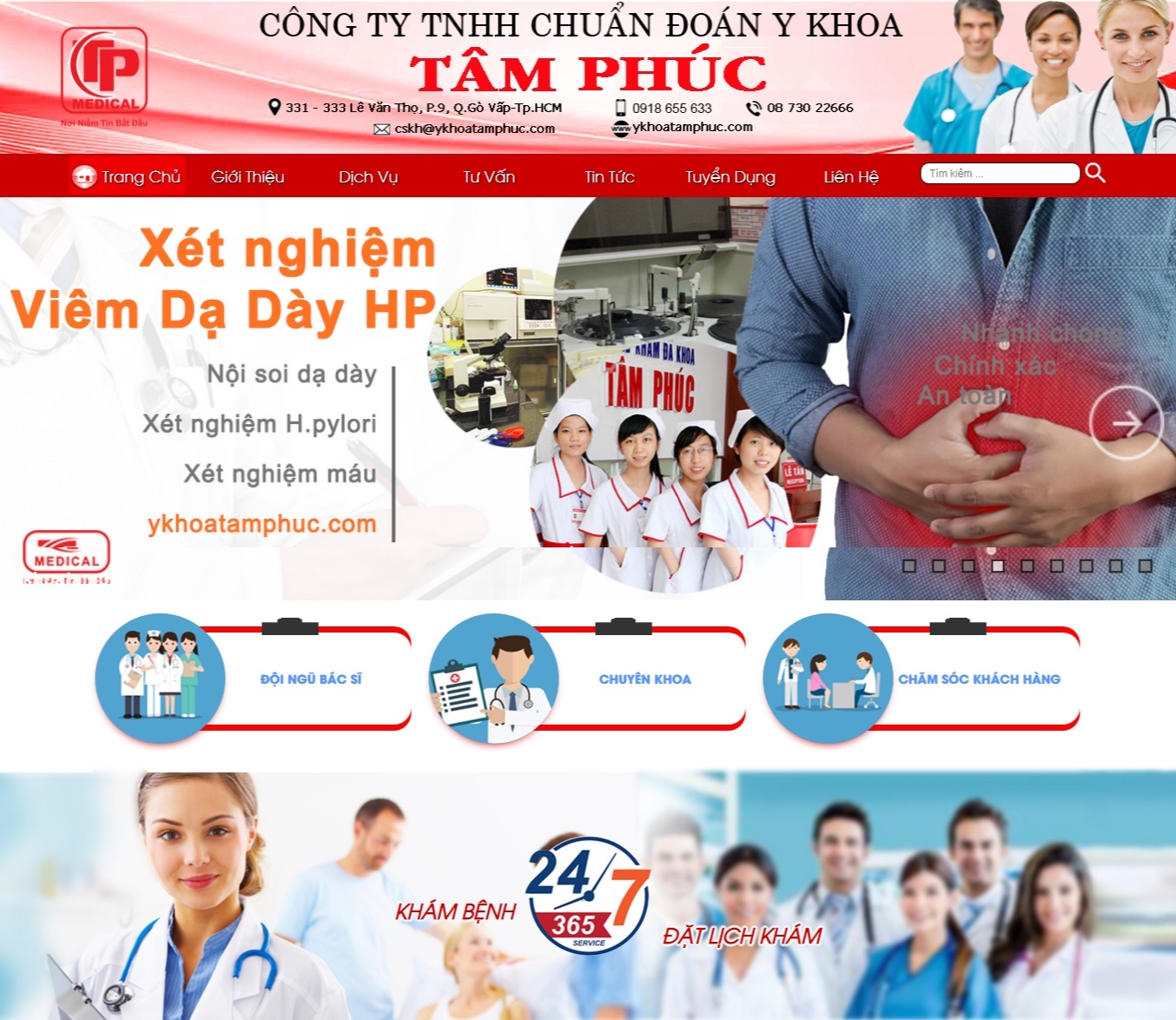 Thiết kế web giá rẻ phòng khám đa khoa Tâm Phúc