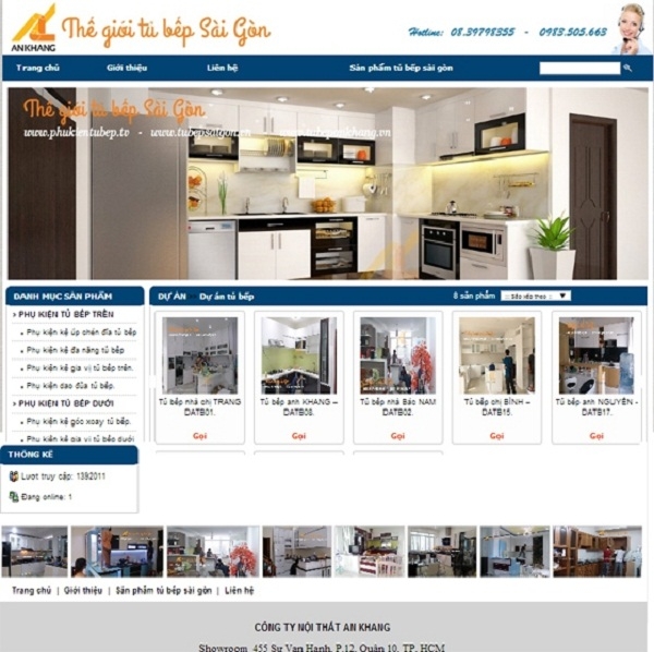 Thiết kế web giá rẻ công ty nội thất An Khang