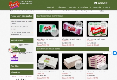 Thiết kế web giá rẻ công ty Rosary Việt Nam