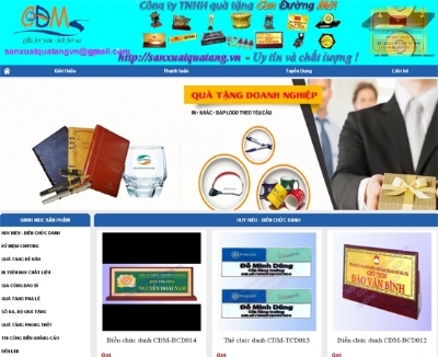 Thiết kế web giá rẻ công ty TNHH quà tặng con đường mới