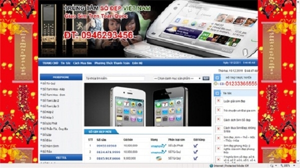 Thiết kế web giá rẻ cửa hàng sim đẹp siêu rẻ