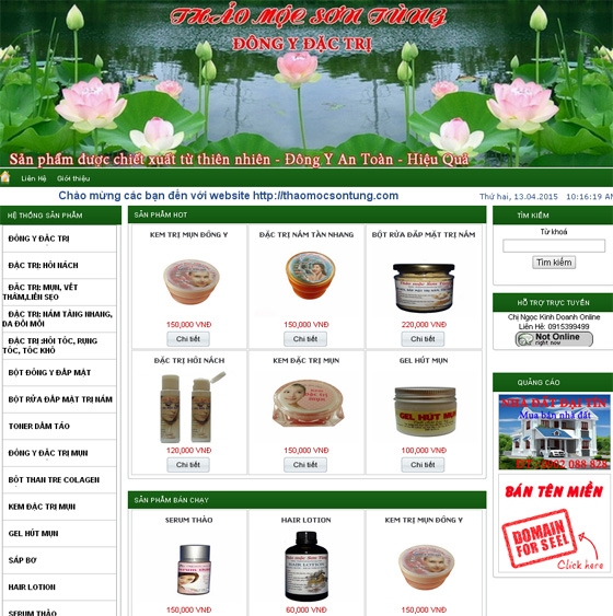 Thiết kế web site giá rẻ THAOMOCSONTUNG.COM