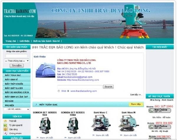 Thiết kế web giá rẻ công ty TNHH trắc địa Bảo Long