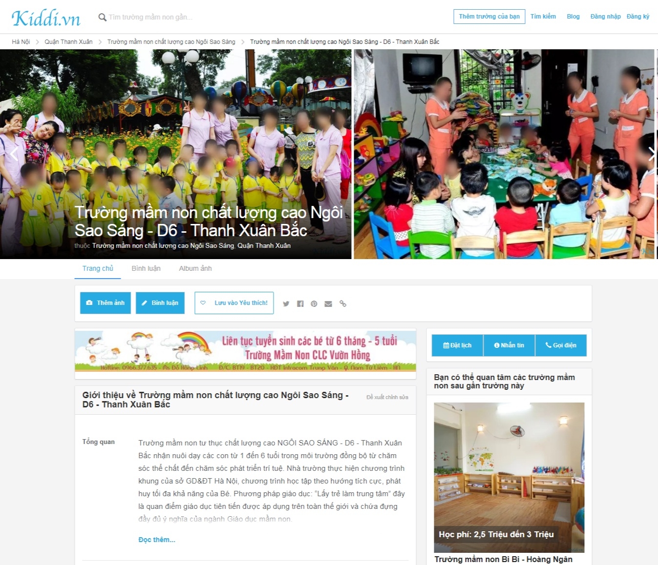 Thiết kế web giá rẻ trường mầm non chất lượng cao ngôi sao sáng