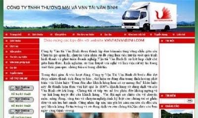 Thiết kế web giá rẻ công ty TNHH thương mại và vận tải An Bình
