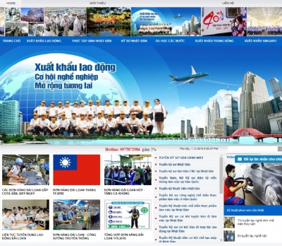 Thiết kế web giá rẻ XUATKHAULAODONGUYTIN