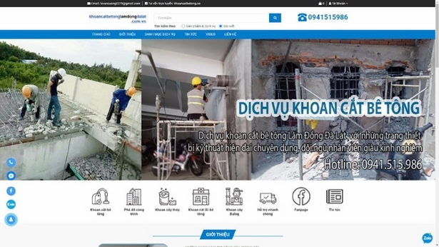 Thiết kế web giá rẻ KHOANCATBETONGLAMDONG