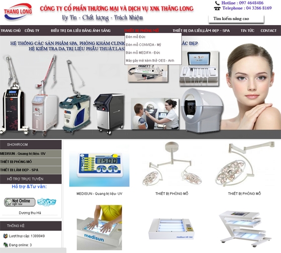 Thiết kế web site: THANGLONGHEALTHCARE.COM