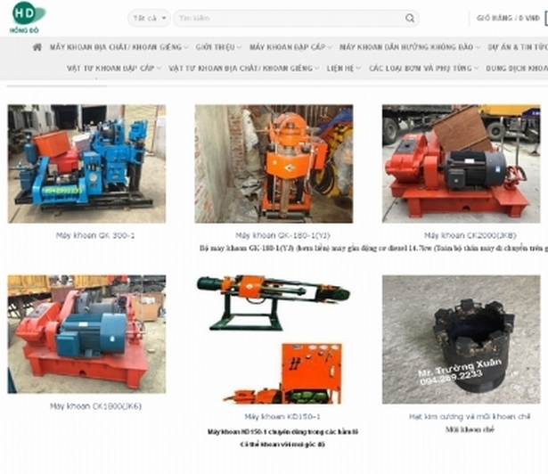 Thiết kế website giá rẻ bán Vật tư địa chất