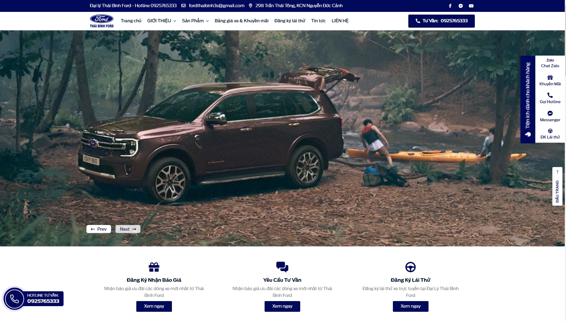 Thiết kế website FORD THAI BINH