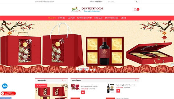 Thiết kế website giá rẻ QUATETST.COM