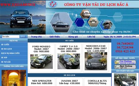 Thiết kế web giá rẻ công ty vận tải du lịch Bắc Á